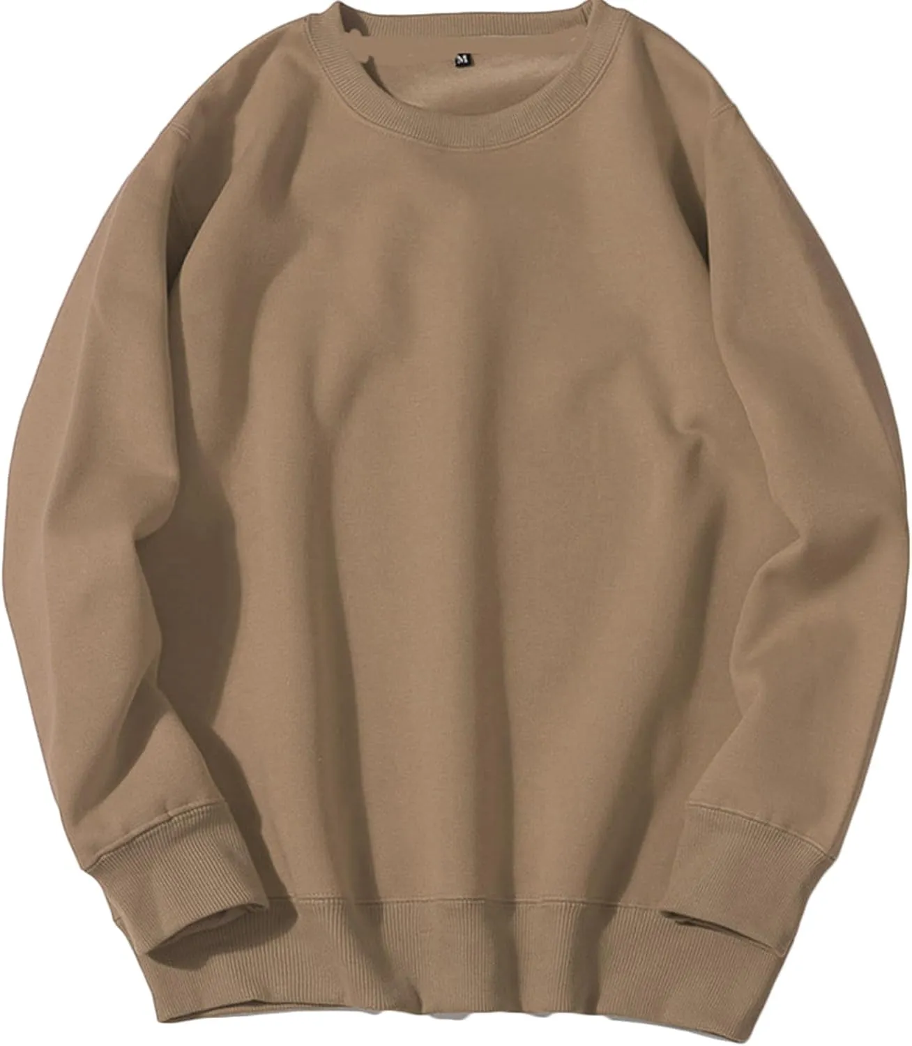 Crewneck Sweatshirt Men Sports Solid Color Pullover Sweatshirts Long Sleeve Loose Fit Workout Sweater Sweatshirts