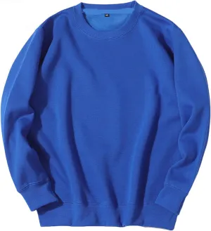 Crewneck Sweatshirt Men Sports Solid Color Pullover Sweatshirts Long Sleeve Loose Fit Workout Sweater Sweatshirts
