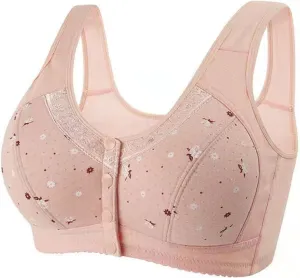 Daisy Bra for Seniors, Womens Bras Comfortable Front Closure 18 Hour Comfort-Strap Sleep Bralette No Underwire Bras