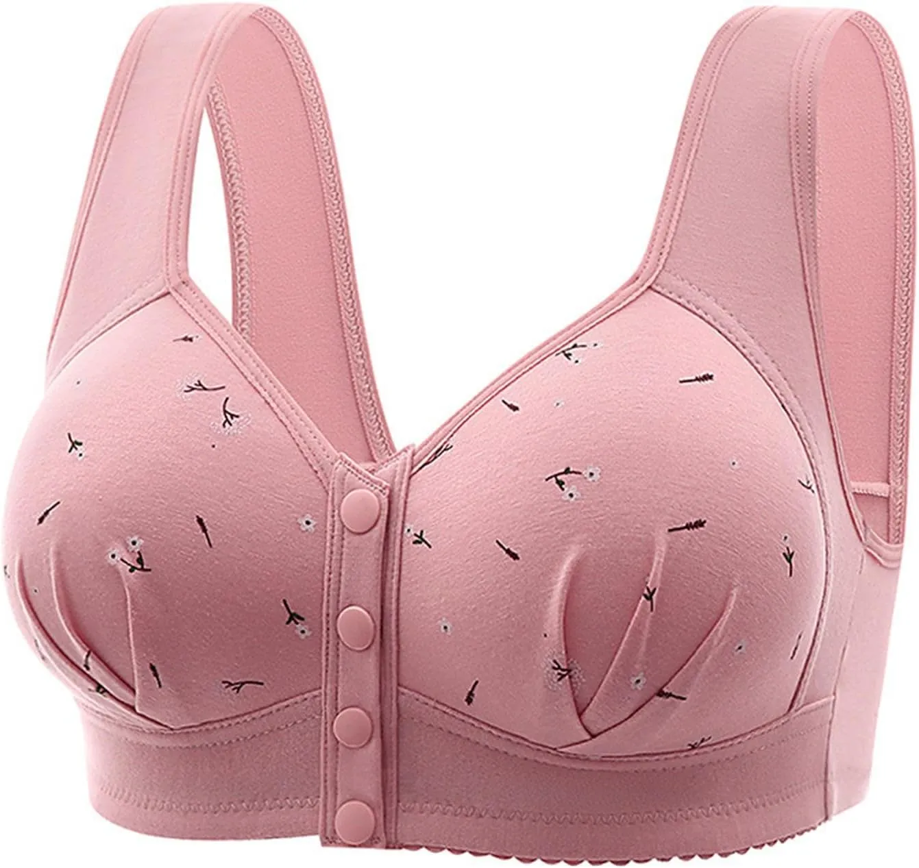 Daisy Bras for Older Women Front Closure Bra Cotton Bra Full Coverage Comfortable Bra No Underwire Plus Size Bra