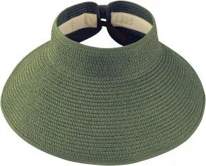 DOOVID Womens Summer Straw Hats Wide Brim Sun Hat UV Protection Visor Foldable Beach Hat for Women