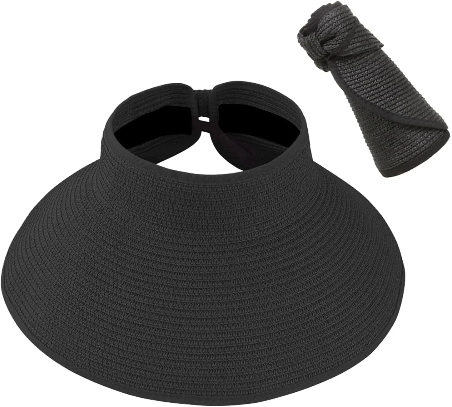 DOOVID Womens Summer Straw Hats Wide Brim Sun Hat UV Protection Visor Foldable Beach Hat for Women