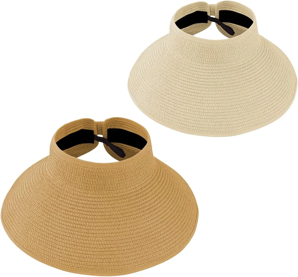 DOOVID Womens Summer Straw Hats Wide Brim Sun Hat UV Protection Visor Foldable Beach Hat for Women