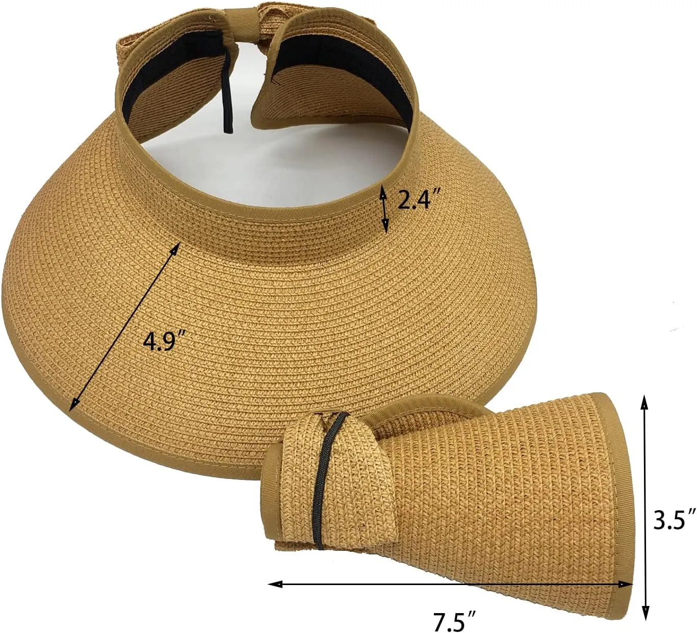 DOOVID Womens Summer Straw Hats Wide Brim Sun Hat UV Protection Visor Foldable Beach Hat for Women