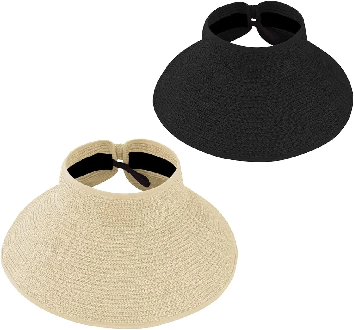 DOOVID Womens Summer Straw Hats Wide Brim Sun Hat UV Protection Visor Foldable Beach Hat for Women