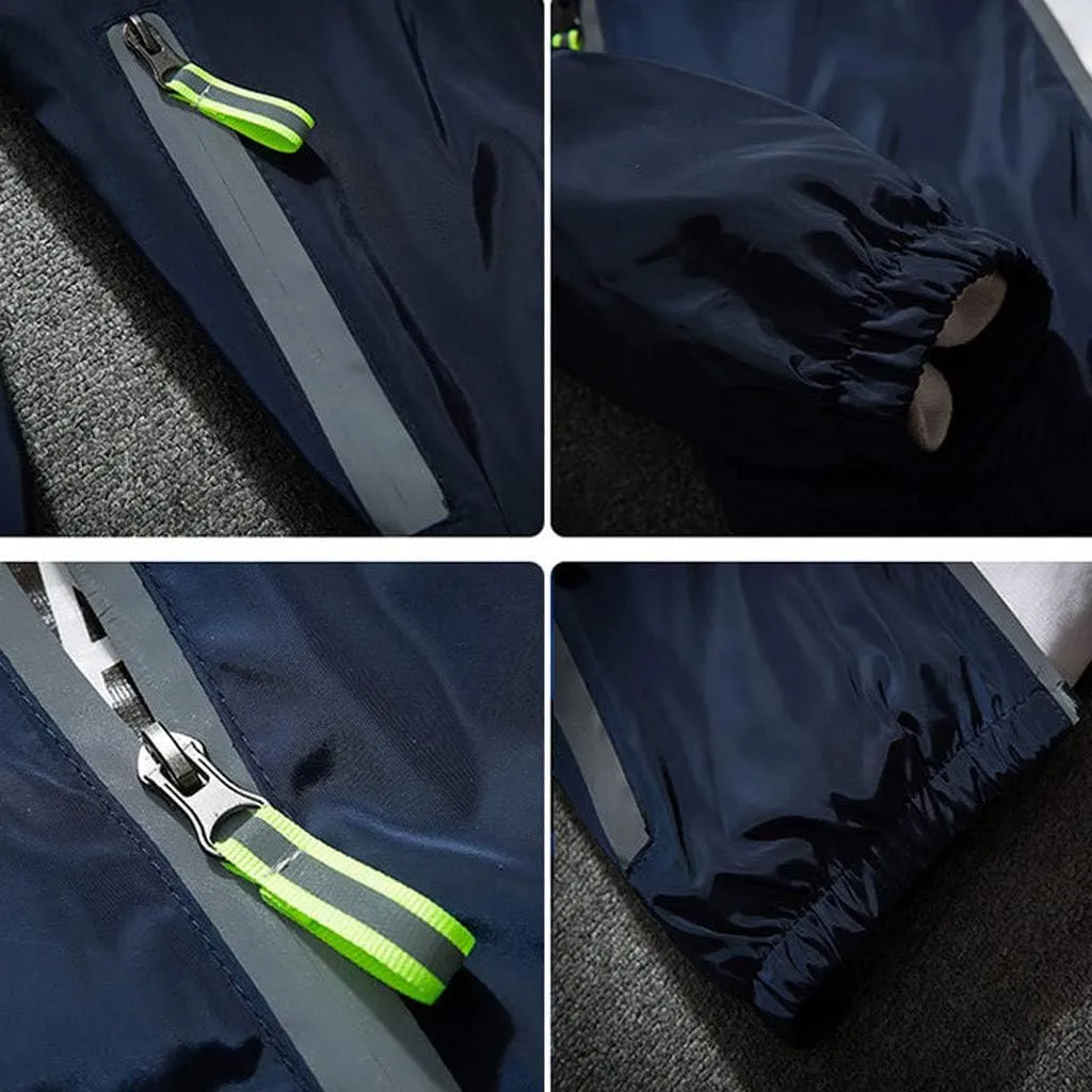 DuDubaby Heated Jacket For Men Golf Jacket Casual Size Hoodie Reflective Zipper Outdoor Sport Heated Coat Velour Jacket