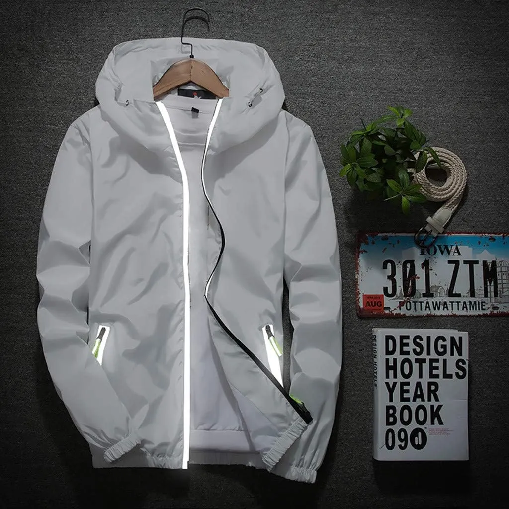DuDubaby Heated Jacket For Men Golf Jacket Casual Size Hoodie Reflective Zipper Outdoor Sport Heated Coat Velour Jacket