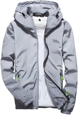 DuDubaby Heated Jacket For Men Golf Jacket Casual Size Hoodie Reflective Zipper Outdoor Sport Heated Coat Velour Jacket