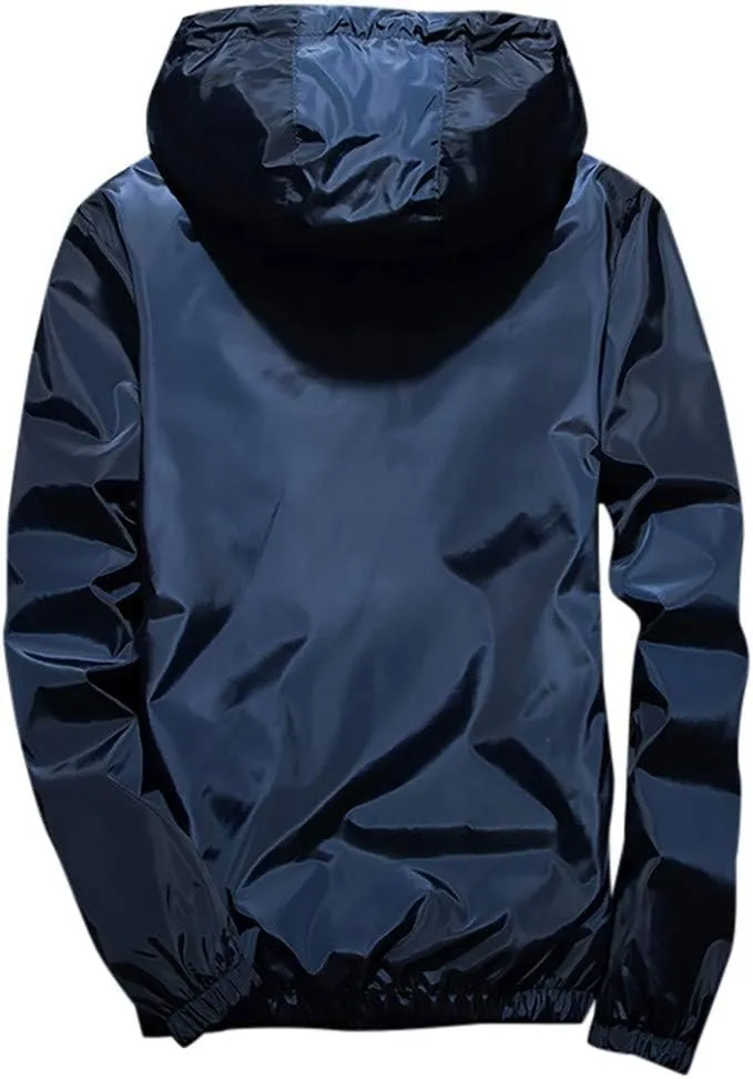 DuDubaby Heated Jacket For Men Golf Jacket Casual Size Hoodie Reflective Zipper Outdoor Sport Heated Coat Velour Jacket