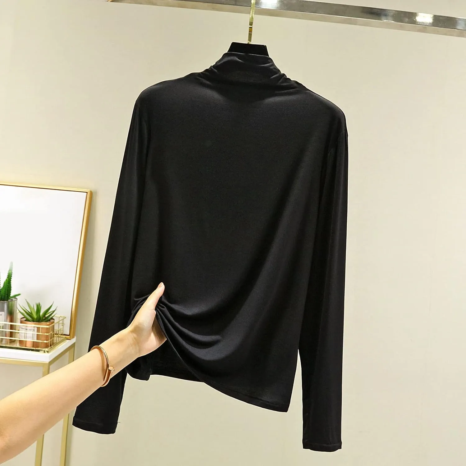 Fall Sweaters Mock Turtleneck for Women Fall Scoop Neck Long Sleeve Shirts Slim Oversized Button Down Fit Tshirts
