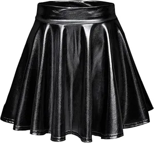 Flared Casual Pleated Fashion A-Line Women's Skirt Mini Shiny Skirt Skirt Overalls for Women Plaid