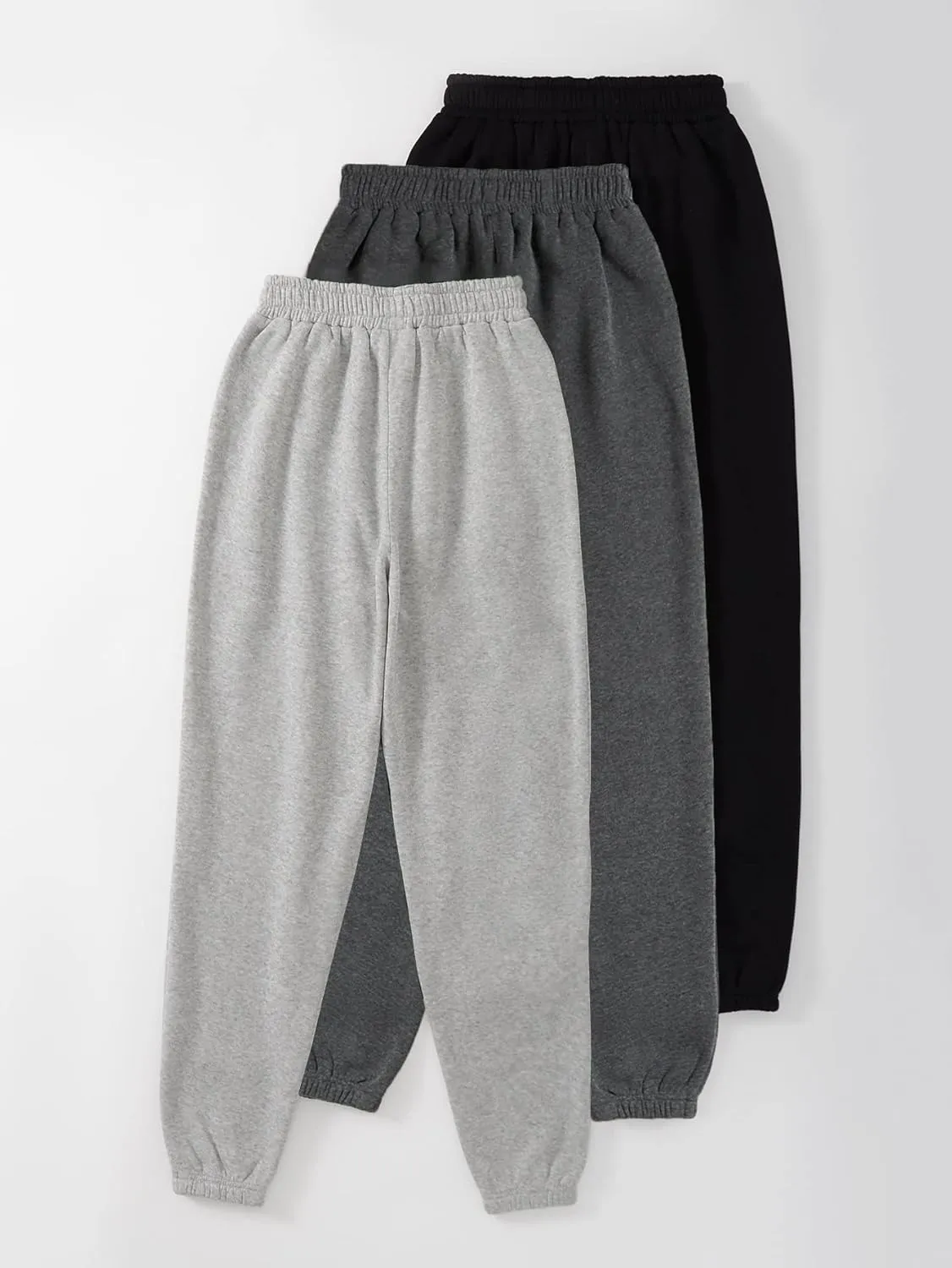 Floerns Women's 3 Piece Graphic Print Drawstring Waist Jogger Sweatpants