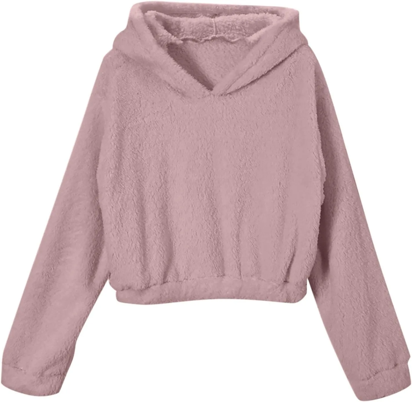 Fluffy Pajamas for Women Set Winter Flannel Lounge Set Sweatsuit 2 Piece Soft Pjs Fleece Crop Top and Pants Sleepwear