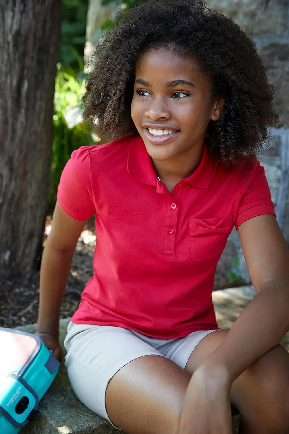 French Toast Girls Pull On Stretch Tie Front Twill Short with Knit Waistband