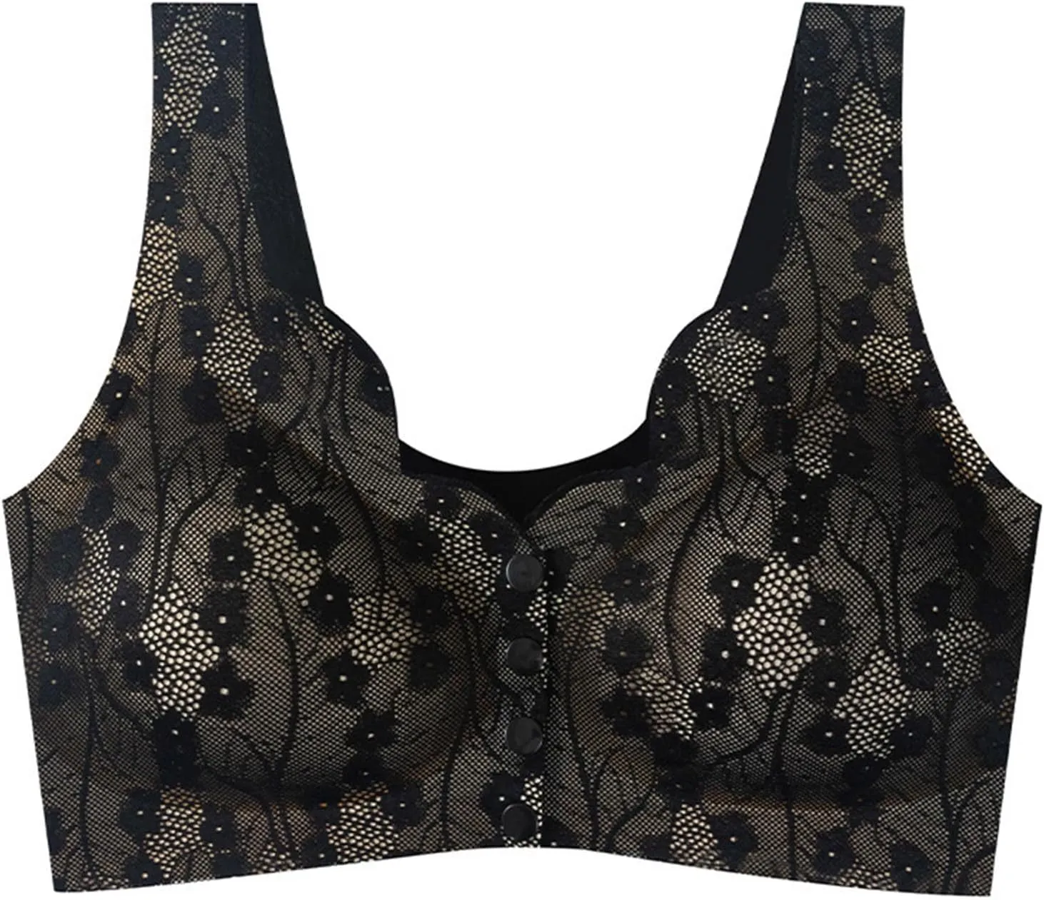 Front Closure Bra for Women Sexy Lace Bras Wirefree Underwears Sports Lingerie Bra Everyday Comfort Convenient Bra