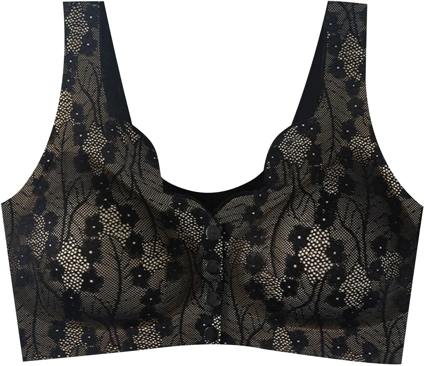Front Closure Bra for Women Sexy Lace Bras Wirefree Underwears Sports Lingerie Bra Everyday Comfort Convenient Bra