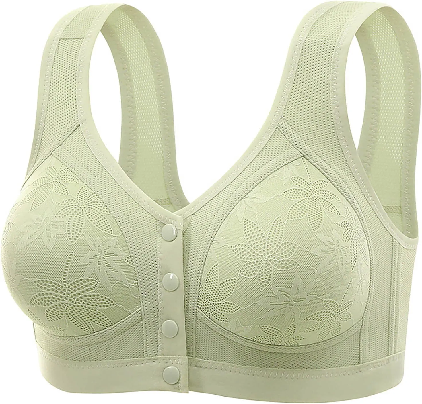 Front Closure Bras for Women Seamless Wireless Comfort Supportive Lace Bra No Underwire Convenient Push Up Bralettes