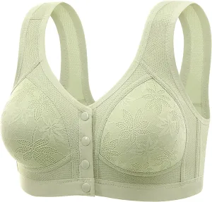 Front Closure Bras for Women Seamless Wireless Comfort Supportive Lace Bra No Underwire Convenient Push Up Bralettes