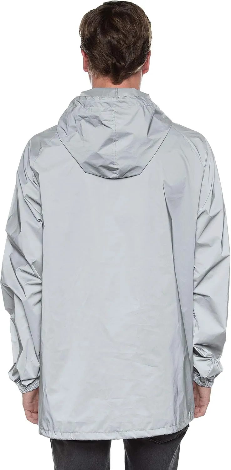 Fully Reflective Jacket, Water-Resistant 1/4 Zip Anorak - Rain Jackets for Men & Women, Lightweight Windbreaker