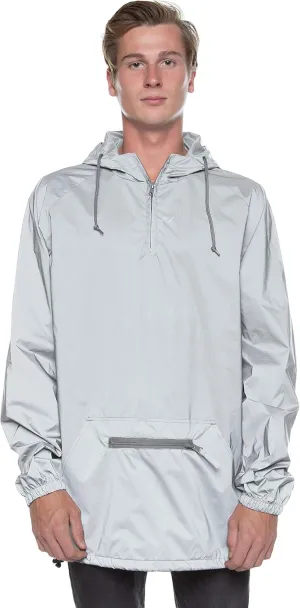 Fully Reflective Jacket, Water-Resistant 1/4 Zip Anorak - Rain Jackets for Men & Women, Lightweight Windbreaker