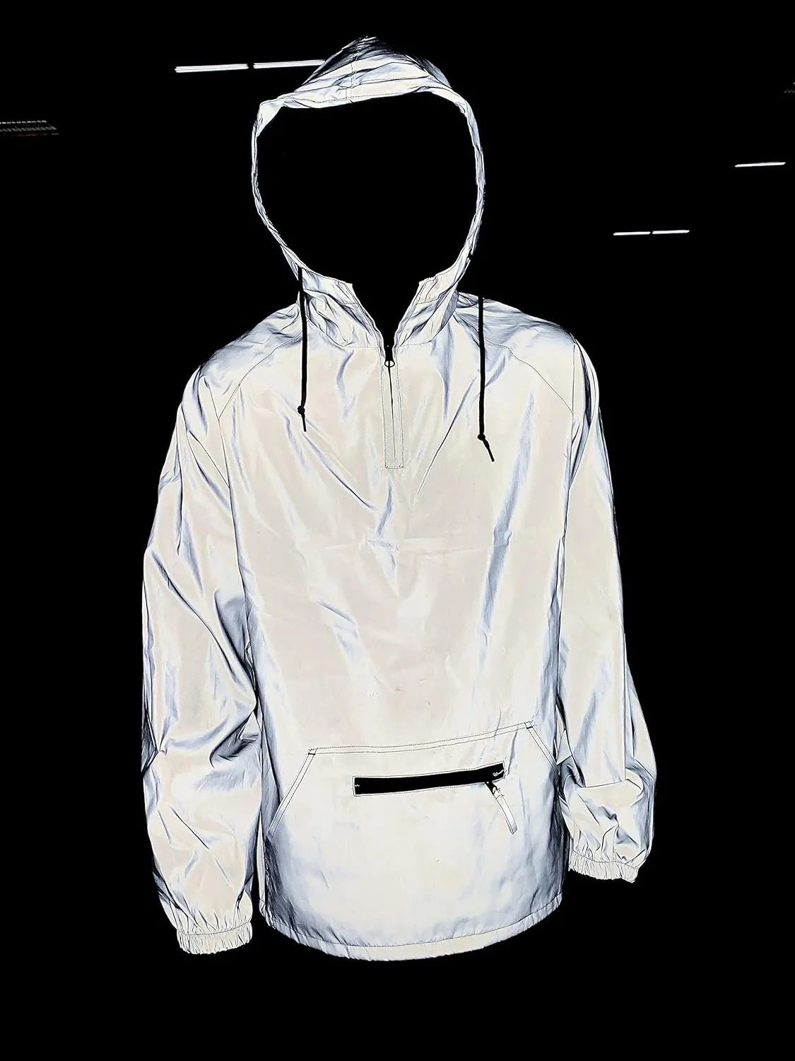 Fully Reflective Jacket, Water-Resistant 1/4 Zip Anorak - Rain Jackets for Men & Women, Lightweight Windbreaker