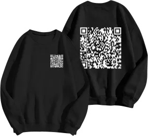 Funny Fu Qr Code Hoodies For Women Fuck You Qr Code Sweatshirts For Men Humor Unisex Hoodies Hidden Message Shirts