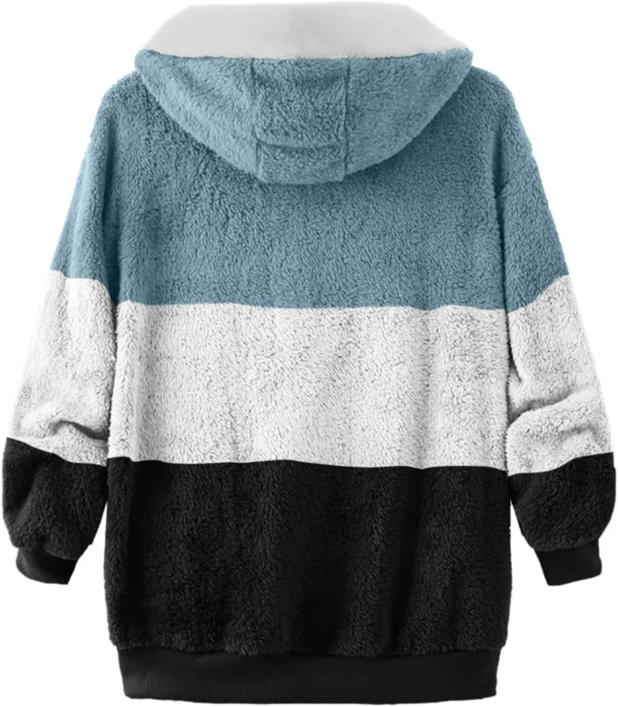 Fuzzy Fleece Jacket Women Plus Size Warm Winter Coats Fluffy Sherpa Hoodie Zip up Casual Cardigan Sweater Outerwear