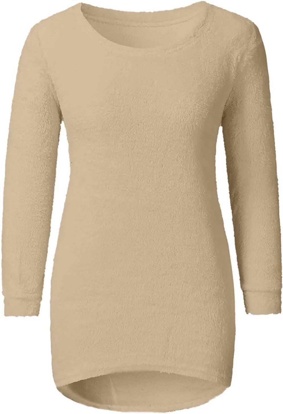 Fuzzy Sweater for Women Fashionable Long Sleeve Pullovers Loose Fluffy Crewneck Sweatshirts Cute Winter Warm Fuzzy