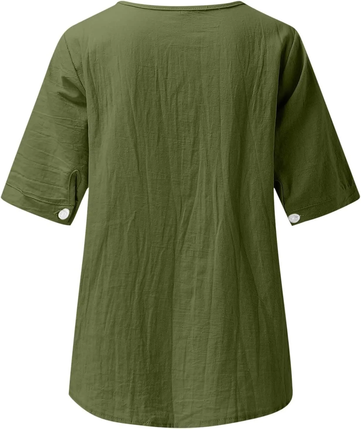 Generic 2024 Embroidered Blouses Womens Mexican Shirts Dressy Casual Short Sleeve Tunic Tops Summer Boho Cotton Linen T-Shirt