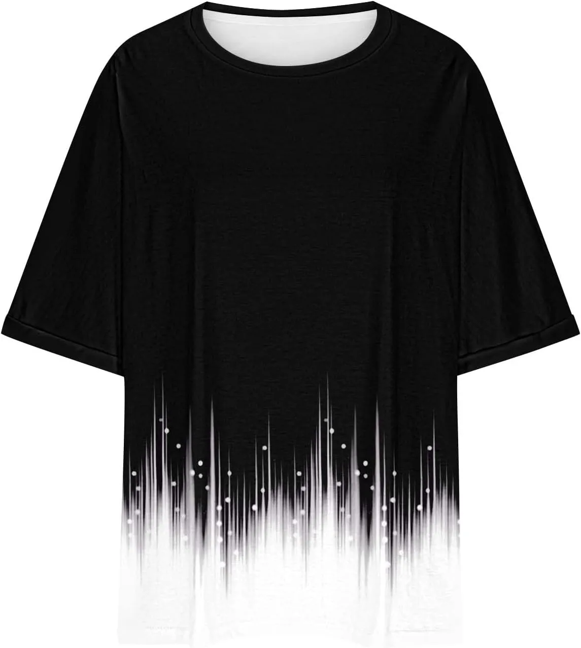 Generic 2024 Oversized T Shirts Womens Striped Shirts Casual Loose Fit Short Sleeve Crewneck Summer Tunic Tops Plus Size Tees