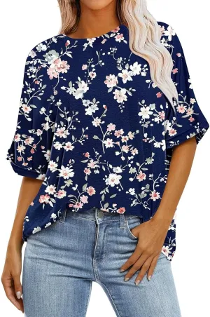 Generic 2024 Oversized T Shirts Womens Striped Shirts Casual Loose Fit Short Sleeve Crewneck Summer Tunic Tops Plus Size Tees