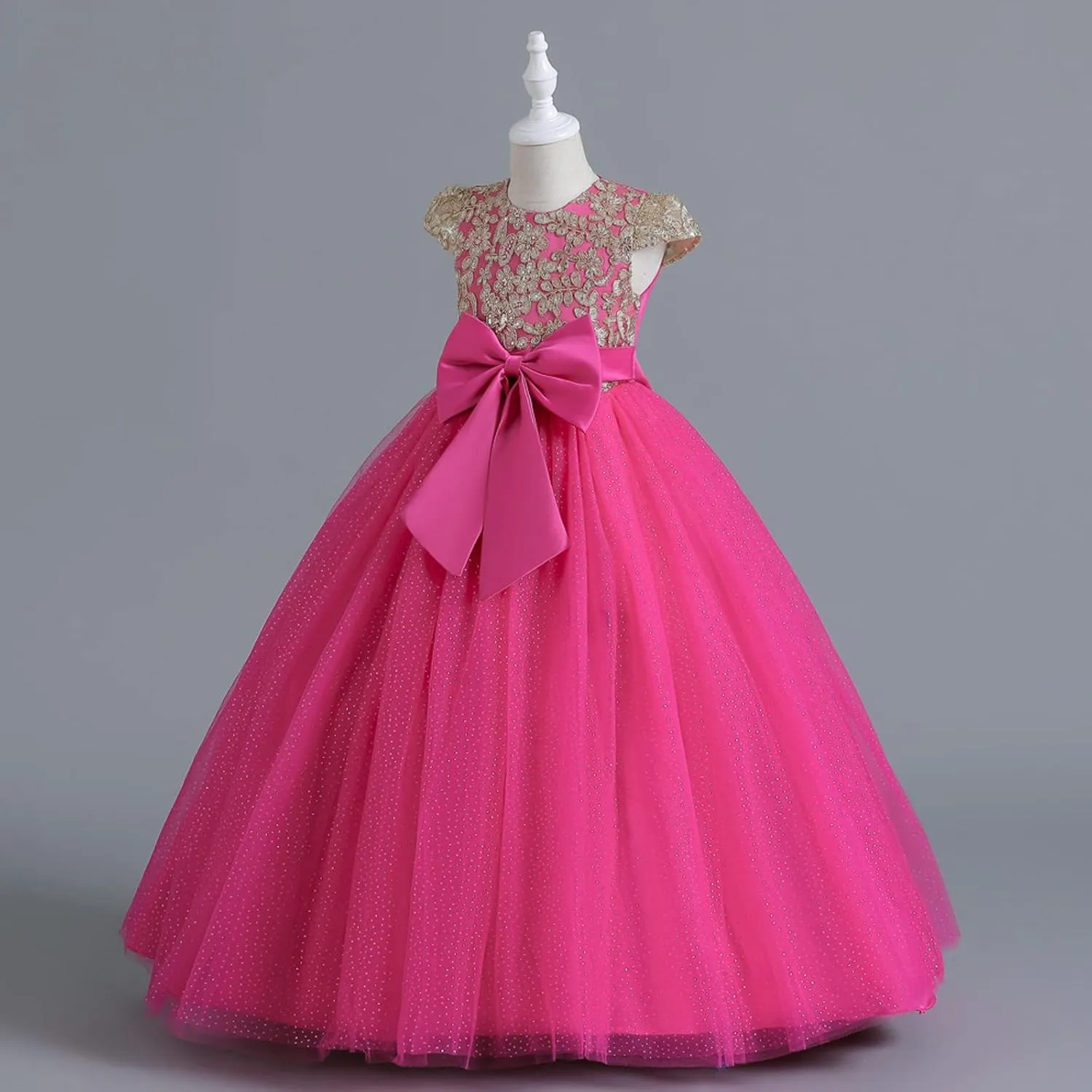 Girl Flower Tulle Dress Princess Pageant Birthday art Wedding Formal Floor Long Dance Evening Maxi
