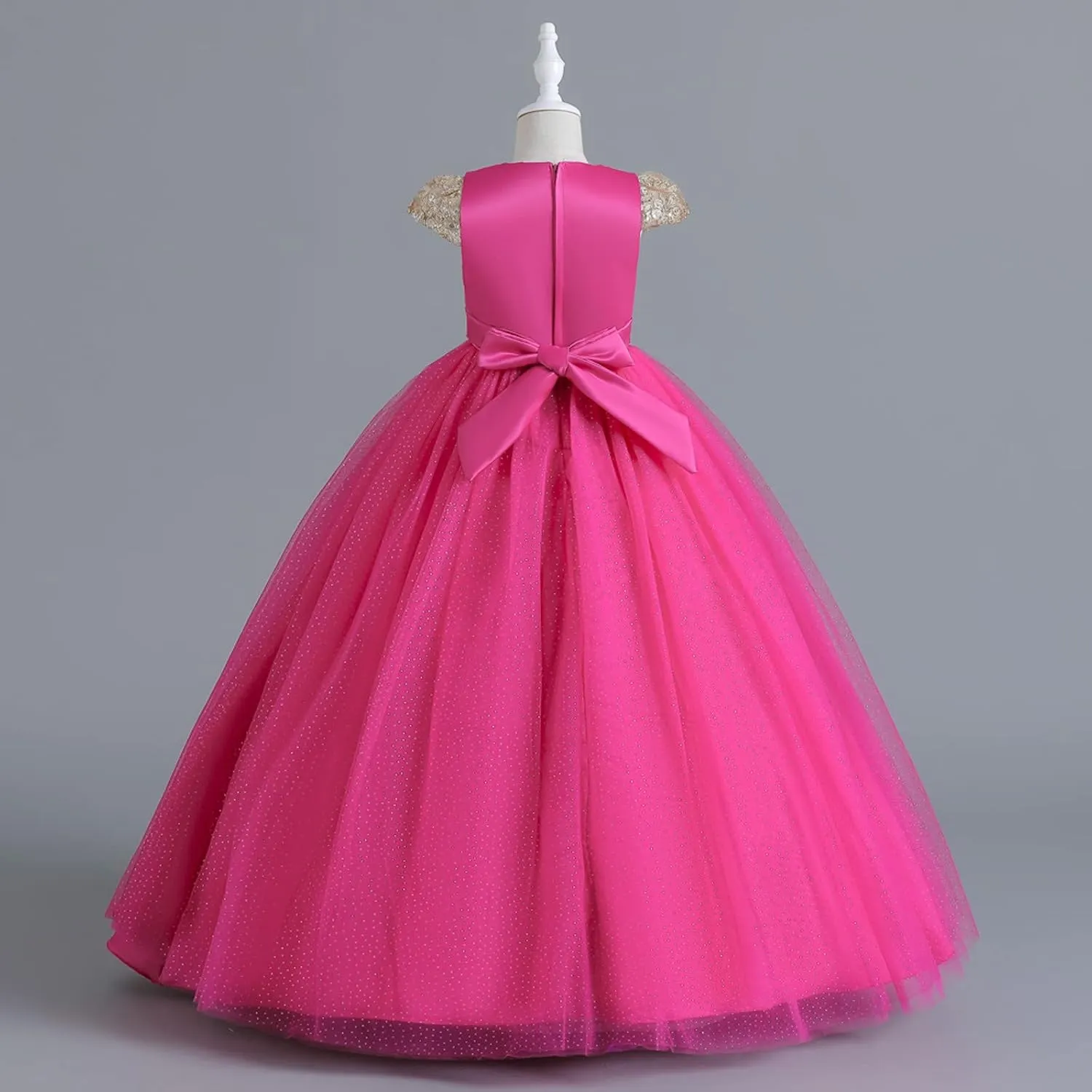 Girl Flower Tulle Dress Princess Pageant Birthday art Wedding Formal Floor Long Dance Evening Maxi