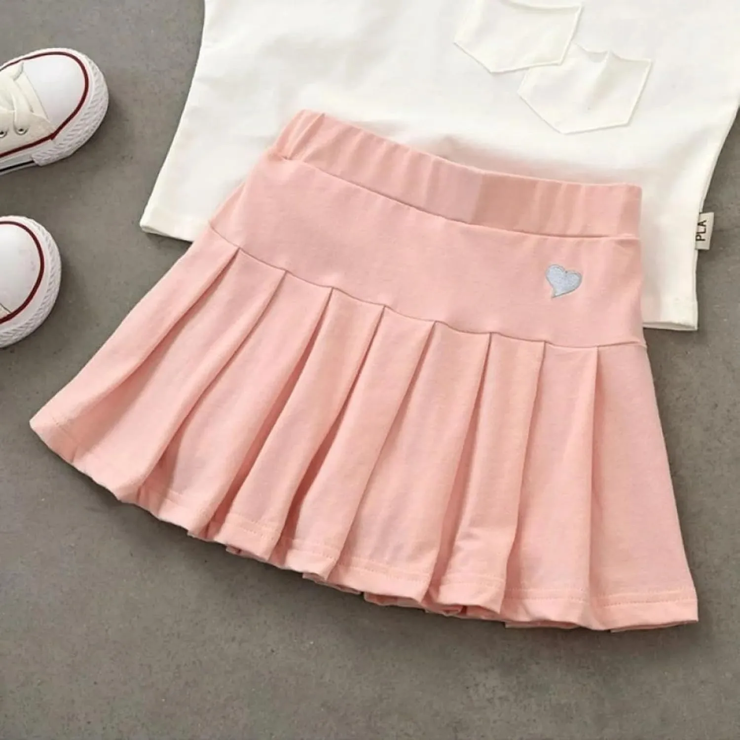 Girls Cute ini Skort Skirts Pleated Skater A-Line Skirt Sport Skirt with Shorts Birthday Part