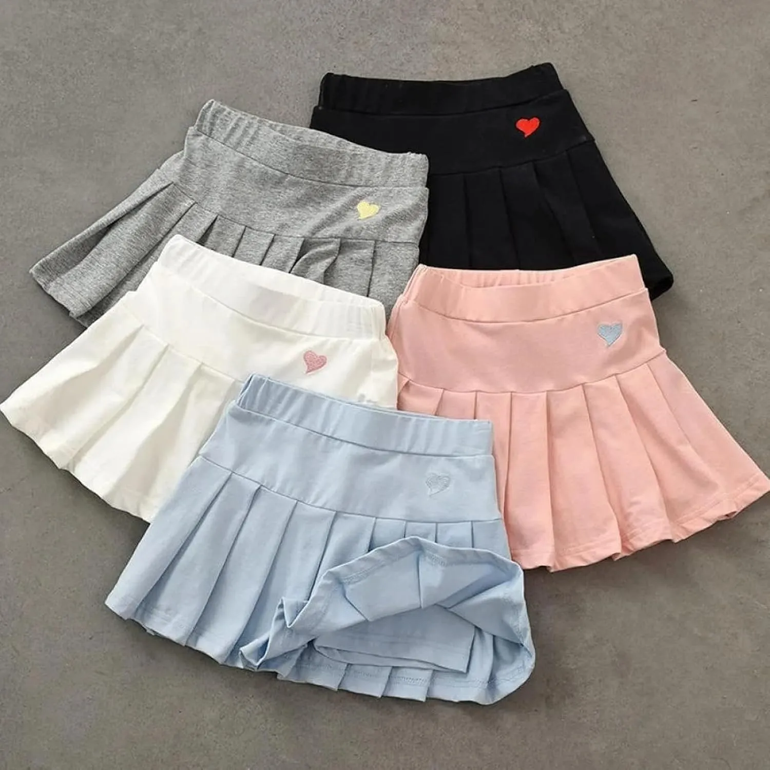 Girls Cute ini Skort Skirts Pleated Skater A-Line Skirt Sport Skirt with Shorts Birthday Part