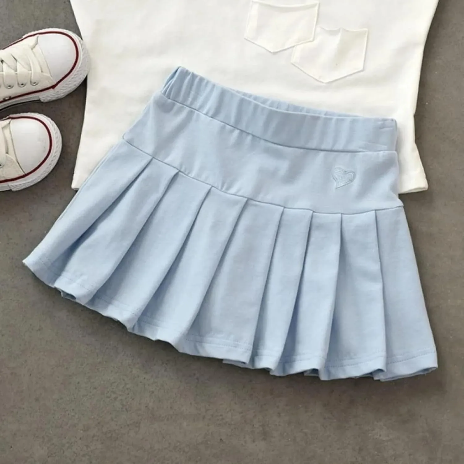 Girls Cute ini Skort Skirts Pleated Skater A-Line Skirt Sport Skirt with Shorts Birthday Part