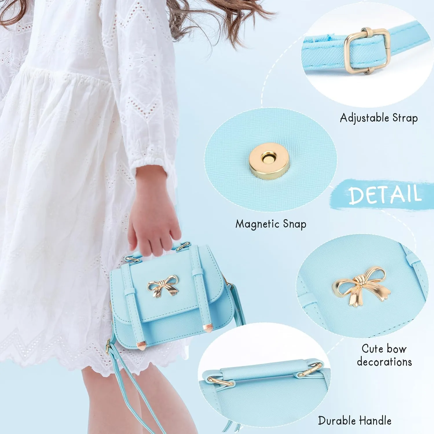 Girls Purse for Kids Crossbody Cute Princess Handbags Shoulder Bag for Toddler Little Girl Gifts