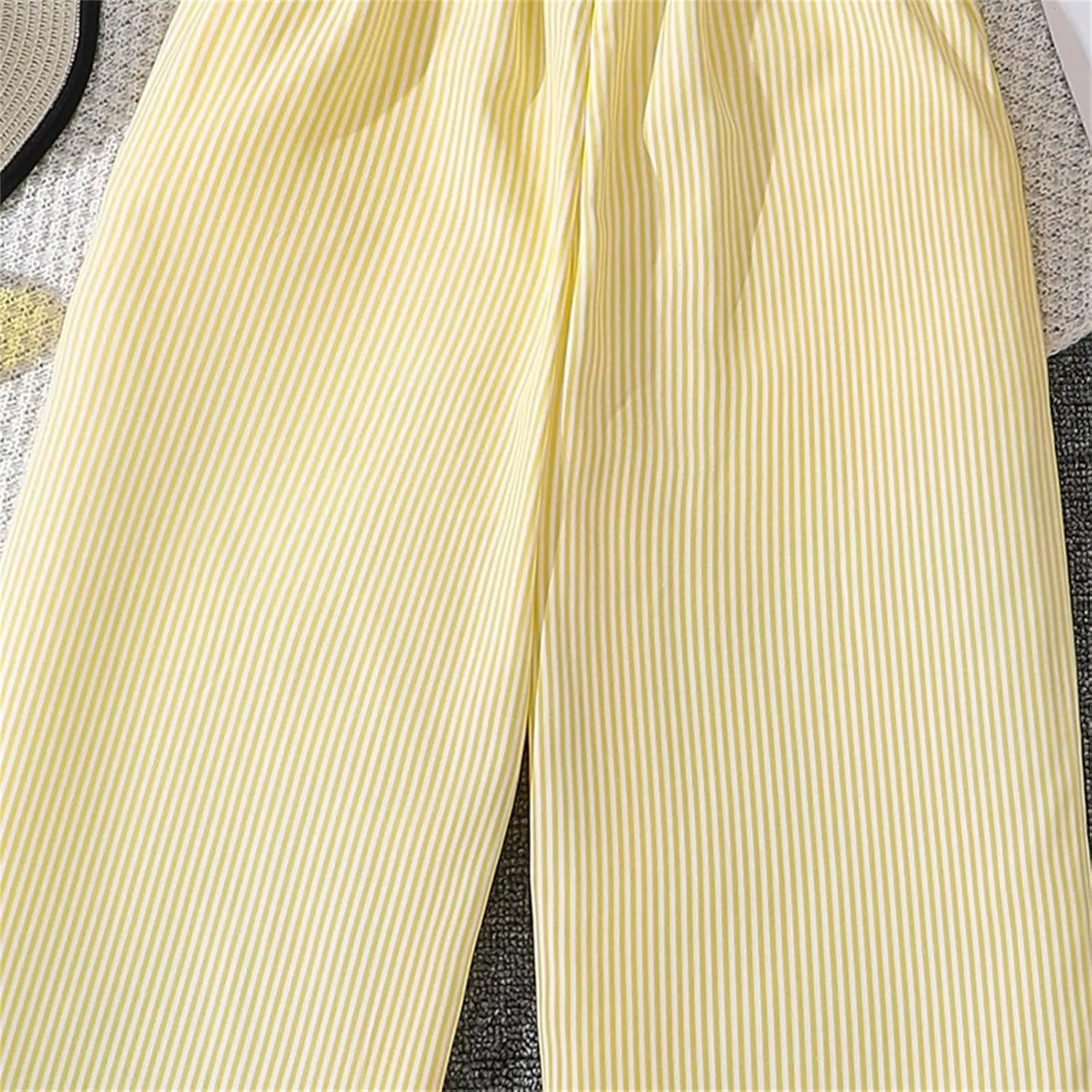 Girls Wide Leg Pants Linen with Pockets Flowy High Waisted Loose Trousers Casual for Kids 6-12Y