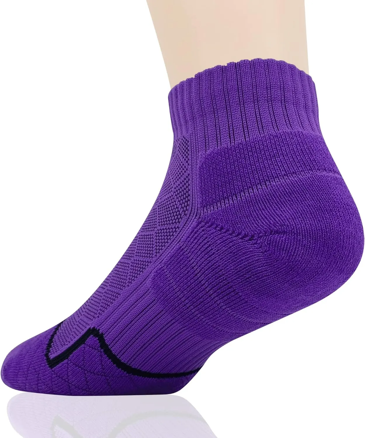 HaloYIYI Men's & Women's Training Sweat Wicking Tech Cushioned Athletic Ankle Socks 4 Pack