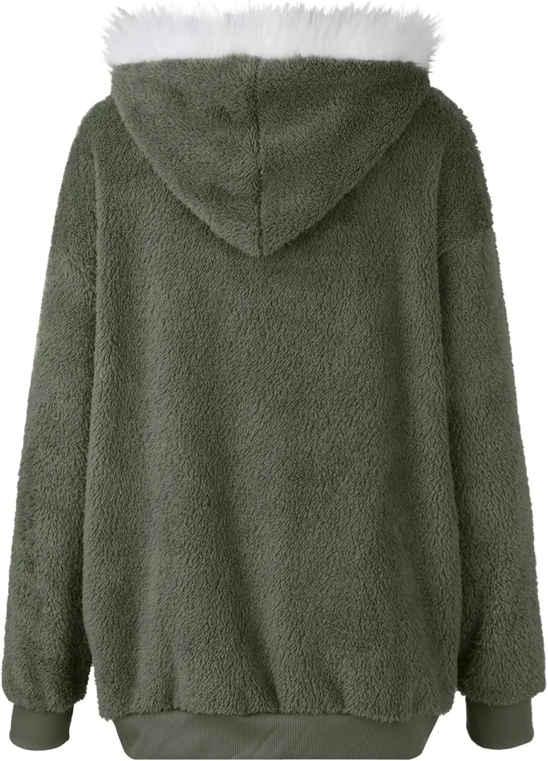 HXHYQKP Womens Fleece Zip Up Jacket Winter Coats Plus Size Jacket Hoodies Plush Warm Fuzzy Coat with Pockets