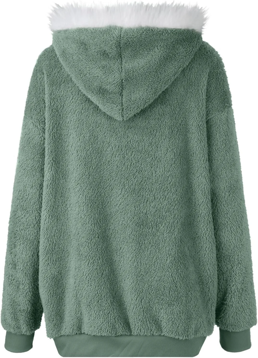 HXHYQKP Womens Fleece Zip Up Jacket Winter Coats Plus Size Jacket Hoodies Plush Warm Fuzzy Coat with Pockets