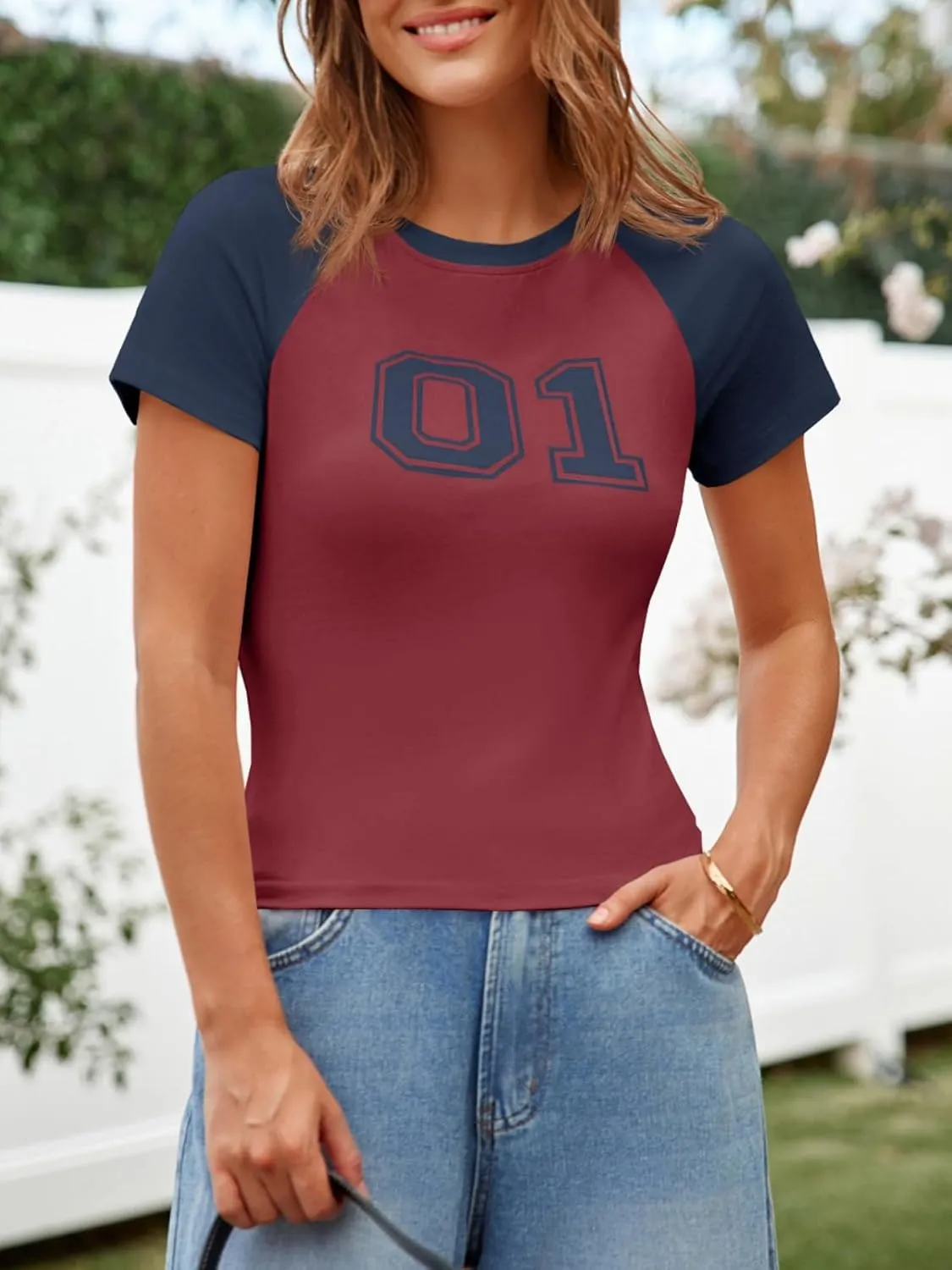 Imily Bela Womens Graphic T Shirt Y2k Baby Tees Summer Letter Print Casual Short Sleeve Slim Fit Crop Tops