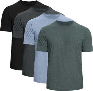 Iseasoo Men's Crew Neck T-Shirts,2/4 Pack Classic Tees,Cotton Short Sleeve Comfort Cotton Jersey for Men