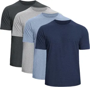 Iseasoo Men's Crew Neck T-Shirts,2/4 Pack Classic Tees,Cotton Short Sleeve Comfort Cotton Jersey for Men