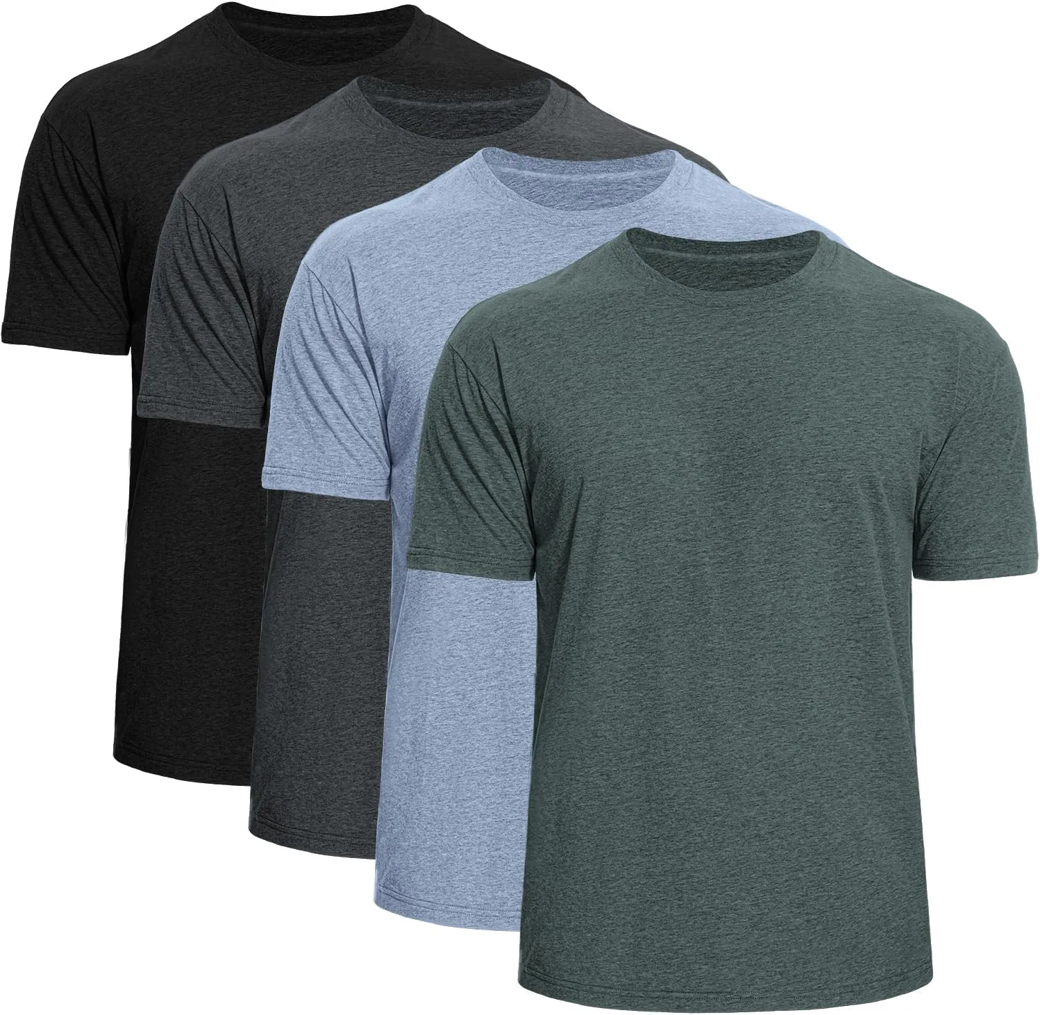 Iseasoo Men's Crew Neck T-Shirts,2/4 Pack Classic Tees,Cotton Short Sleeve Comfort Cotton Jersey for Men