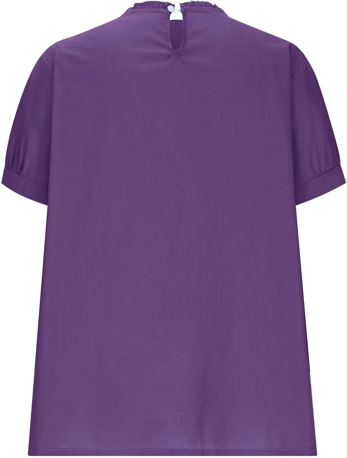 JOAU Women's Cotton Linen Short Sleeve Ruffle Shirts 2025 Summer Loose Casual V Neck Blouse Dressy Boho Beach Tunic Tops