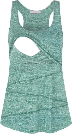Joymom Maternity Summer Cool Sleeveless Nursing Tank Tops Breastfeeding Shirts