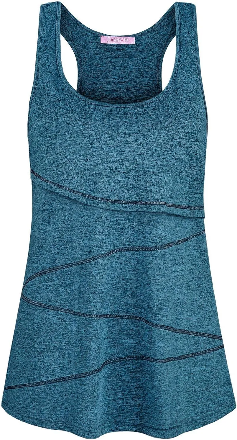 Joymom Maternity Summer Cool Sleeveless Nursing Tank Tops Breastfeeding Shirts