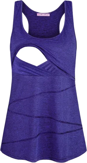 Joymom Maternity Summer Cool Sleeveless Nursing Tank Tops Breastfeeding Shirts