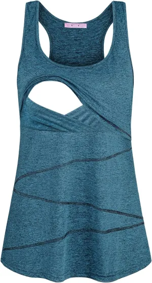 Joymom Maternity Summer Cool Sleeveless Nursing Tank Tops Breastfeeding Shirts